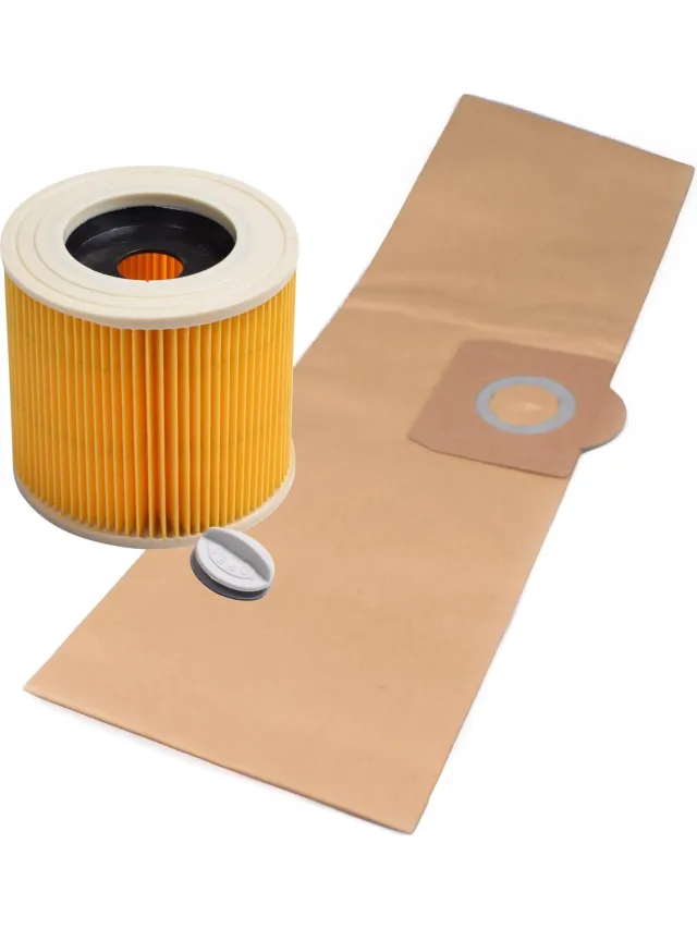 Covako Geschikt voor KARCHER. VOORDEELPAK 10 stuks. stofzuigerzakken en Luchtafvoerfilter voor WD3300, WD3800, A2200-2254Me, A2500-3100, SE4001, SE4002, Papier. COVAKO Merk