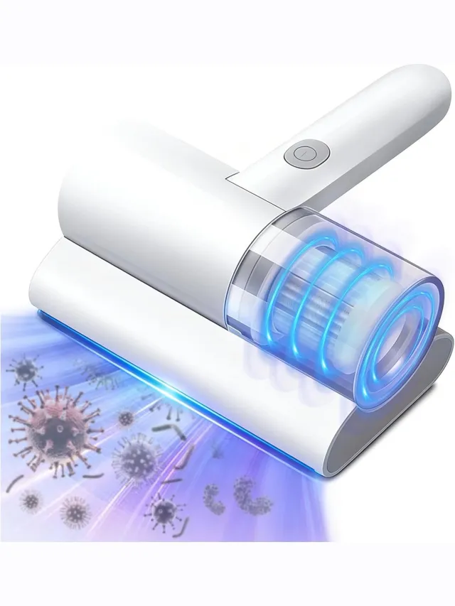 carmdering Bettstaubsauger - Matratzensauger - Handstofzuiger - Krachtige Zuigkracht - UV-C Licht en Hoge Frequentie Trillingen - Compact en Lichtgewicht Ontwerp - 1 Stuk Wit
