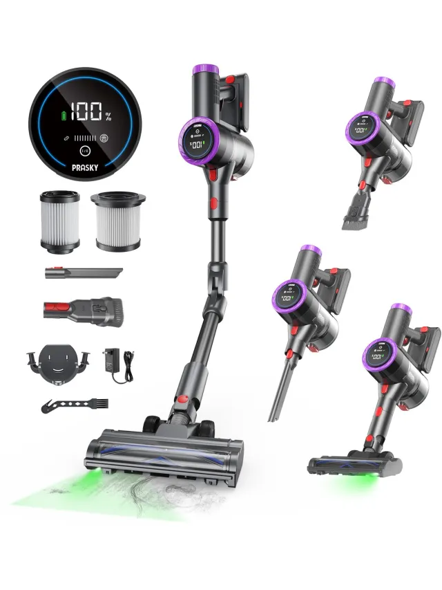 Prasky P1MAX - Steelstofzuiger Draadloos - 65000Pa - 50 Minuten - Afneembare Batterij - Geluidsniveau 70 dB Paars