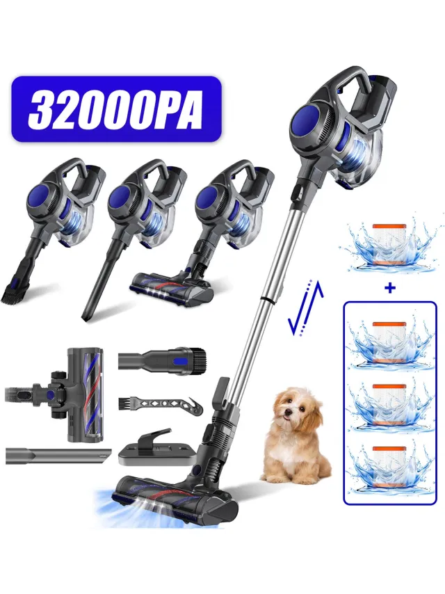 Elekiatech Steelstofzuiger - Steelstofzuiger Draadloos - 2200 mAh Accu - 50 Minuten - 1,3 L Stofbak - voor Tapijten en Harde Vloere Blauw-