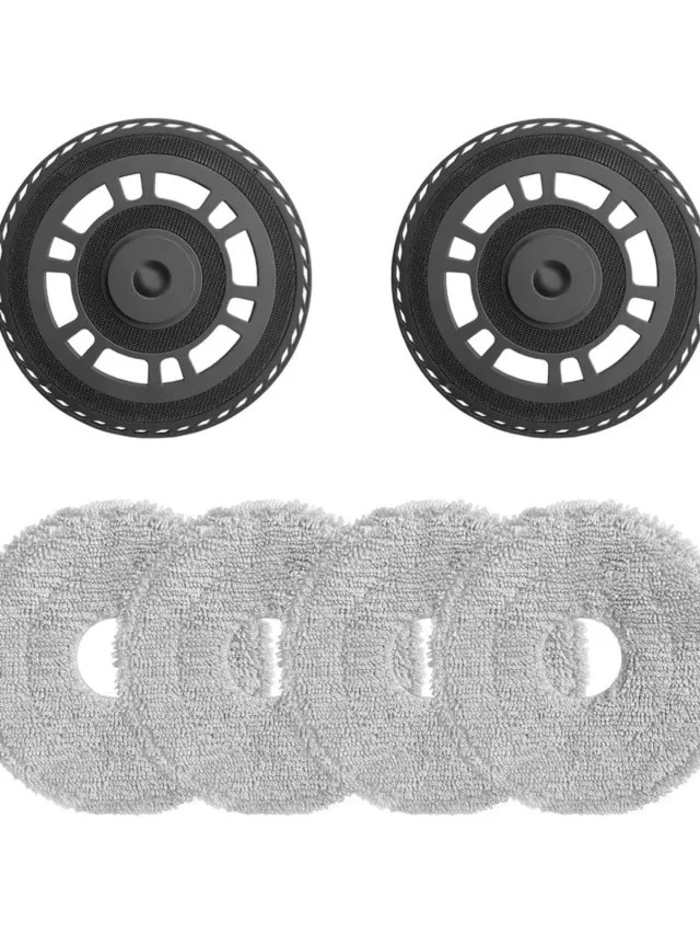 Inf Robotstofzuiger Vervangingsset: 2 Dweilhouders & 4 Dweilpads compatibel met Dreame L10s Pro Ultra Grijs