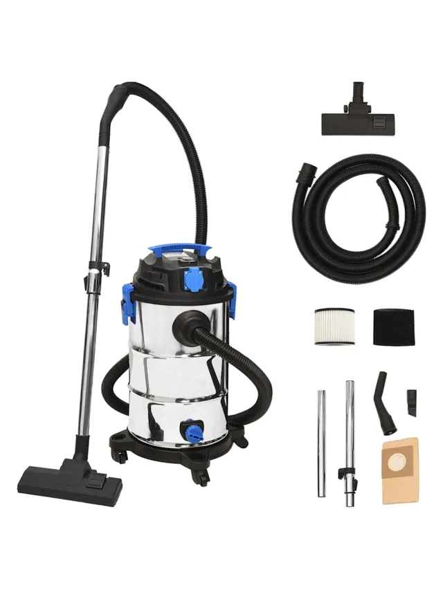 vidaXL Nat- en droogzuiger 1200 W 30 L zilverkleurig