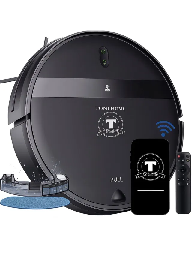 TONIHOMI G20 - Robotstofzuiger met dweilfunctie - Automatisch opladen - Robotstofzuiger met app - Robotstofzuiger huisdieren - Dweilrobot - Zwart