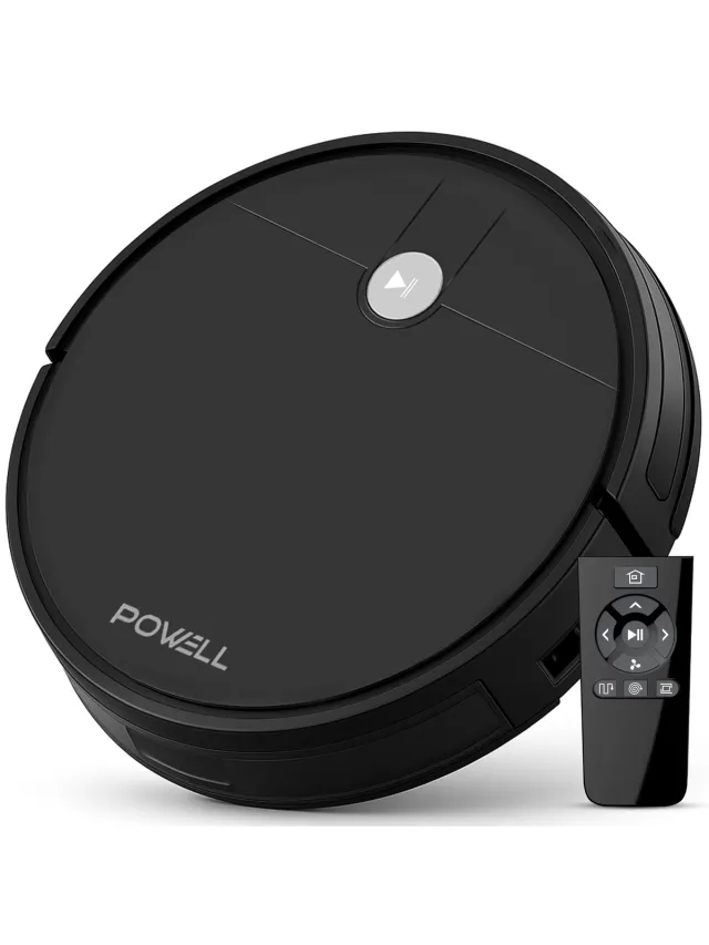 Powell Robotstofzuiger - Robotstofzuiger met Dweilfunctie - Robotstofzuiger met Laadstation - Robot Stofzuiger - Dweilrobot - Zwart