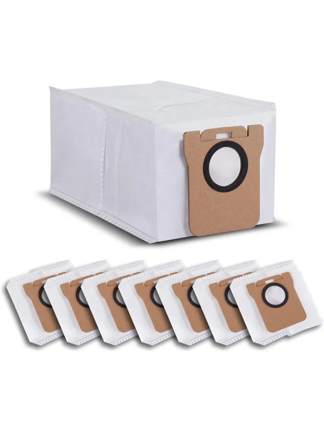 Geschikt voor Xiaomi (Merkloos) 8 stuks stofzakken Gescht voor Xiaomi X10+ / X20+ & Dreame L10s / L20 Ultra / L10 Ultra zuigrobot basisstation, 2,5 l grote capaciteit reservezak accessoireset stofzuigerzak reserveonderdelen wit