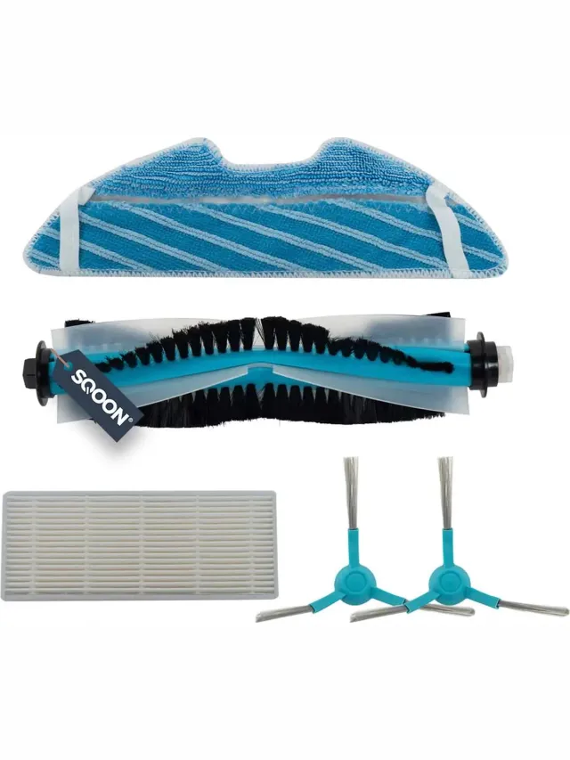 SQOON Onderhoudsset geschikt voor Cecotec Conga 1290 / 1390 / 1490 / 1590 serie - 5-delig Blauw;Grijs