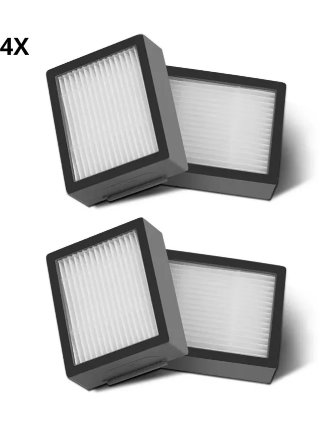 Bramokava 4x HEPA Filter – Geschikt voor iRobot Roomba i1 i3 i3+ i4 i4+ i5 i5+ i6 i6+ i7 i7+ i8 i8+ e5 e6 e7 – Niet voor Dweilfunctie Combo j7+ j9+ Wit