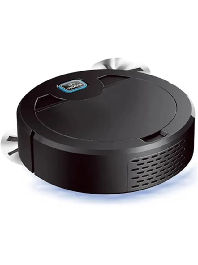 Therob Compacte Robot stofzuiger. Desinfecterend licht. Door zijn compacte formaat past hij overal tussendoor. zwart