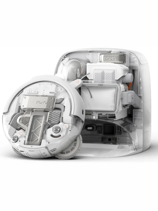 DJI ROMO P – Robotstofzuiger en dweil – 25.000 Pa – Transparant