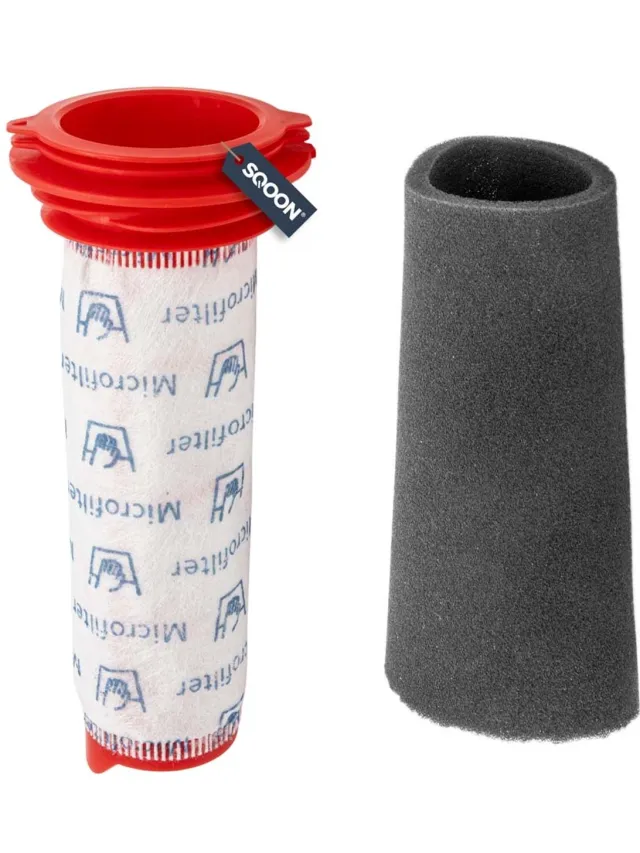SQOON Filterset geschikt voor Bosch Athlet & Siemens Extreme Cordlesspower – Vervangt 7541775 & 754176 Rood
