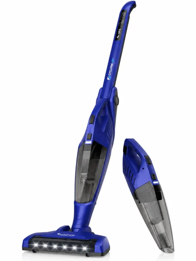 TurboTronic TT-FG6 2-in-1 Steelstofzuiger met flexibele arm - ingebouwde kruimeldief - Blauw