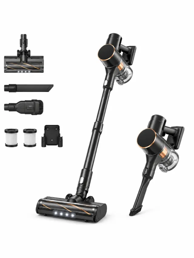 ITRONIQ Steelstofzuiger Draadloos – 45 kPa Sterke Zuigkracht – 50 Min – Anti-Knoop – HEPA Filter – LED – Zelfstaand – Zwart
