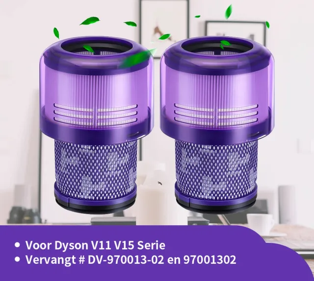 Replacements HEPA filters geschikt voor Dyson V11 en V15 - 2 stuks Paars
