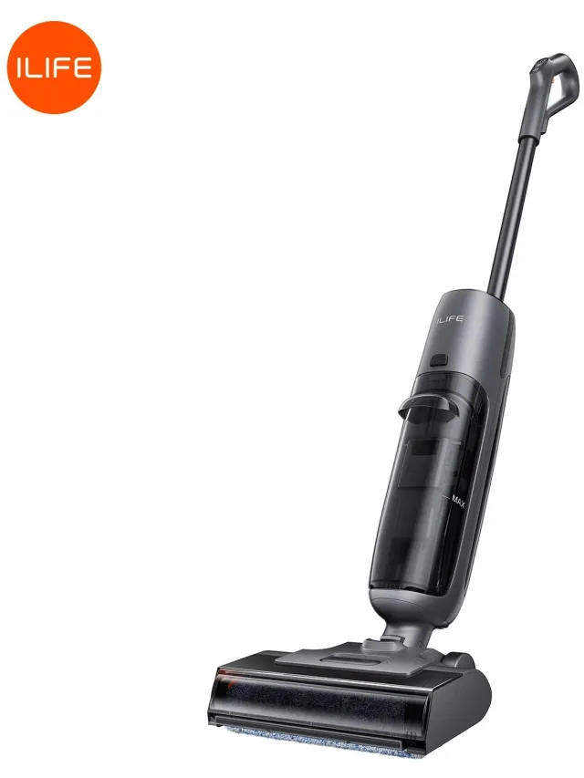 Smyl. Stofzuiger - Draadloze Stofzuiger - Draadloze Stofzuiger Mop Nat & Droog - Vloerreiniger - 7000Pa Zuigkracht - 3 In 1 Reiniging Zwart