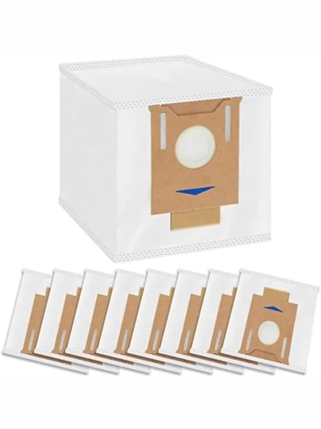 PromoHome 8 stuks stofzuigerzakken geschikt voor Ecovacs Deebot N8+/N8 Pro+/OZMO T8+/T8 AIVI+/T9+ en Yeedi Vac Station - Vervangende stofzakken met grote capaciteit Wit