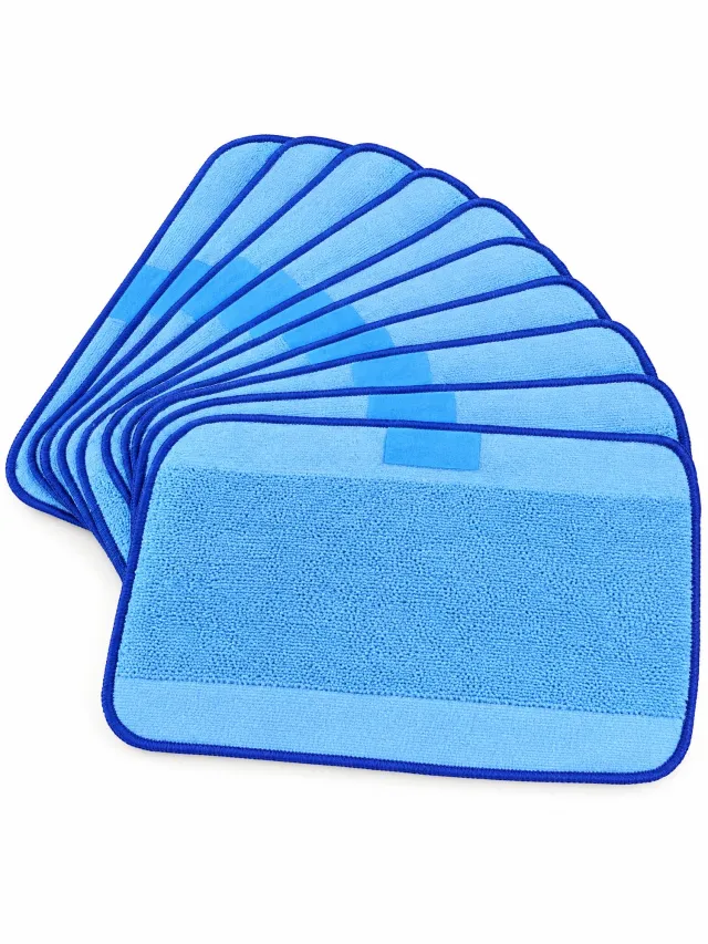 BukkitBow Vervangende Dweilpads - Microvezel Dweildoeken Robotstofzuiger - Geschikt voor iRobot Braava 4200/5200/5200C/380/380T - 10 Stuks Blauw