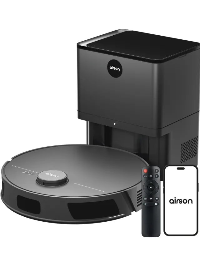 Airson X2 Ultra Clean - Robotstofzuiger met Dweilfunctie - Mobiele Applicatie - Automatisch Leegstation - LiDAR Navigatie - Geschikt Voor Huisdierharen Space Black
