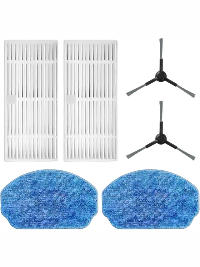 Skoov Ecopulse onderdelen - 2x Mop - 2x Brusher - 2x Filters - Robotstofzuiger - Skoov Grijs
