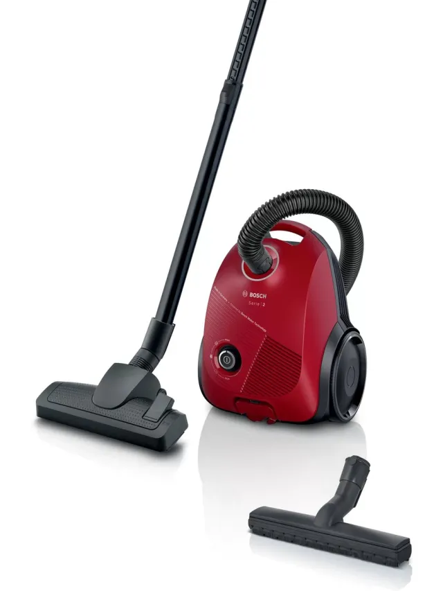 Bosch BGBS2RD1H Serie 2 - Stofzuiger met zak - Microfilter - Extra parketborstel - Rood Rood - Geschikt voor parket