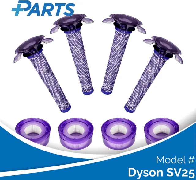 Plus.Parts Dyson SV25 Filters (8 Stuks, Plus.Parts® alternatief voor 965661-05 / 967478-05) Overig
