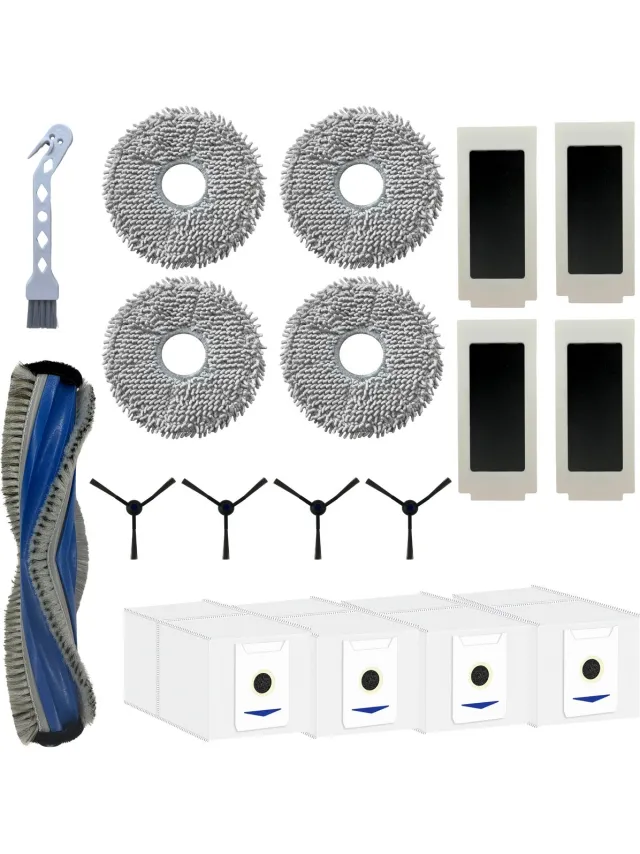 Ecovacs Accessoirespakket voor Ecovacs Deebot T30 Omni/T30 Pro Omni - Zak/Filter/Dweil/Zijborstel/Afzuigrol blauw
