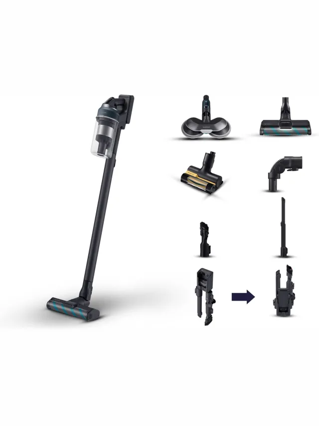 Samsung Jet™ 85 Premium steelstofzuiger VS20C852FTB/WA, Droog, Multi-cyclonisch, Tapijt, Harde vloer, 86 dB, 210 W, Zakloos Zwart, Blauw
