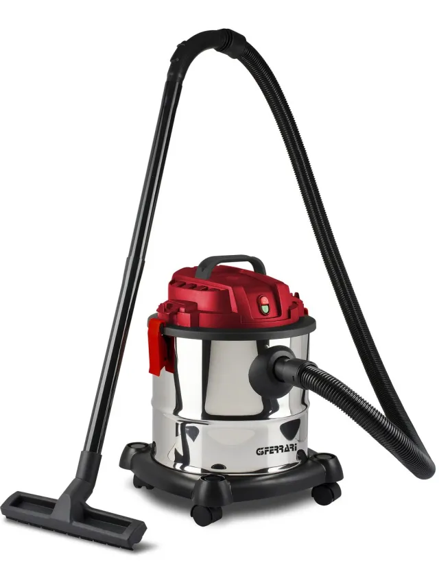 G3 Ferrari Fusto Red 20 l Trommelstofzuiger Droog en nat 1000 W Zakloos Zwart;Rood;Roestvrijstaal