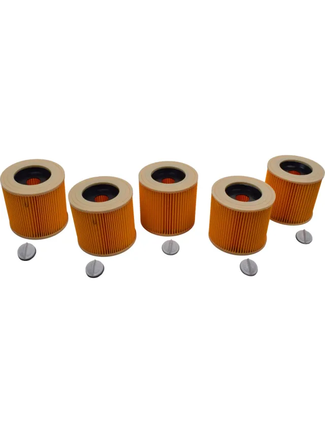 COVAKO merk Geschikt voor KARCHER. voordeelpak 5 stuks. Luchtafvoerfilter Stofklasse L. voor WD1, WD2, WD3, MV2, MV3, 6.414-552.0, KFI3310. COVAKO Merk kunststof