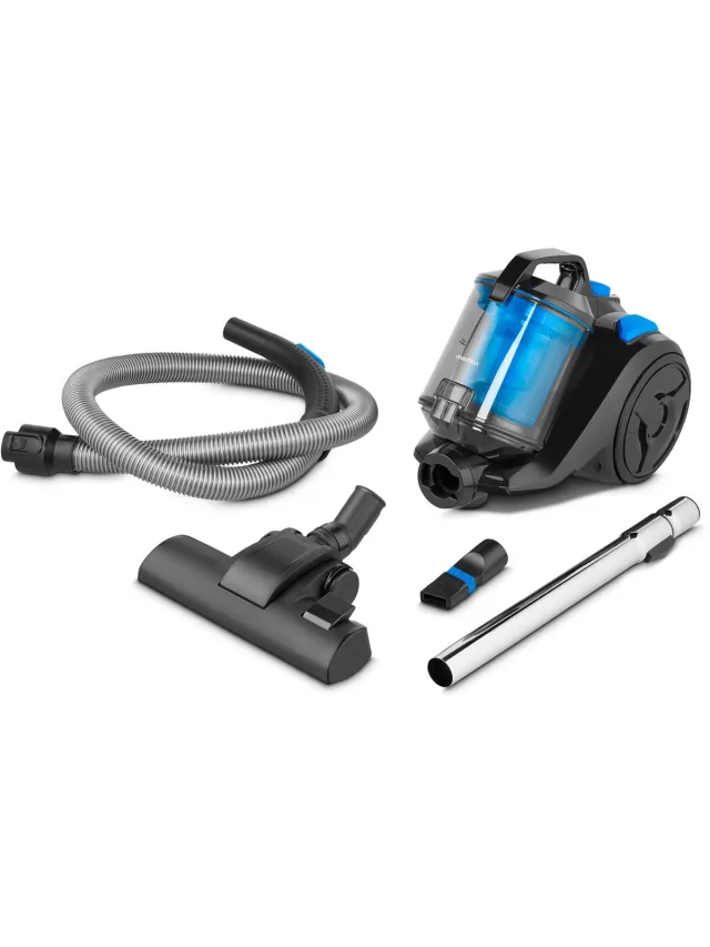 Medion E2001 Cycloonstofzuiger (zonder zak, 800 W, stofreservoir 2 L, actieradius 7 m, wasbaar HEPA-filter) blauw