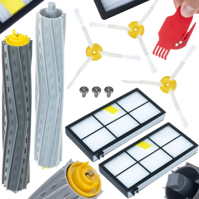 Rosfix Accessoireset Vervanging - HEPA-Filters en Borstels - 2x HEPA 3x 3-Ramige 2x Rubberrol - Geschikt voor iRobot Roomba