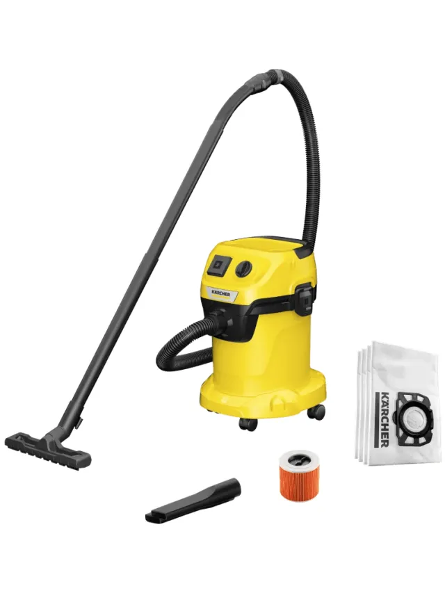 Kärcher Karcher WD 3 P V-17/4/20 + Karcher Stofzuigerzak voor WD 2 Plus / WD 3 (4x)