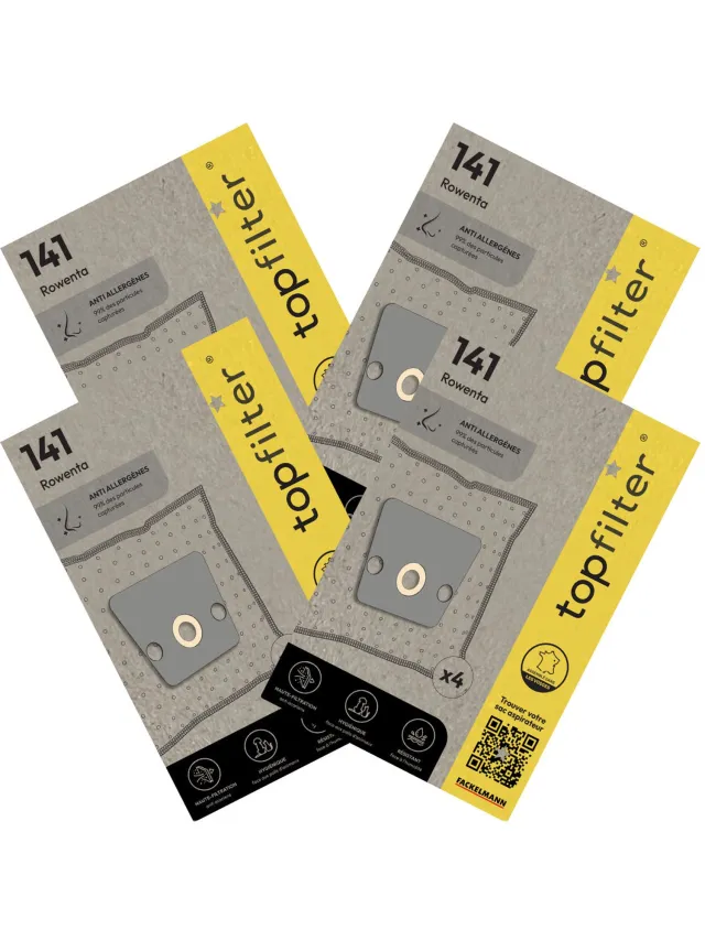 Top Filter Set van 4 pakken van 4 stofzuigerzakken 64141 Rowenta TopFilter Premium