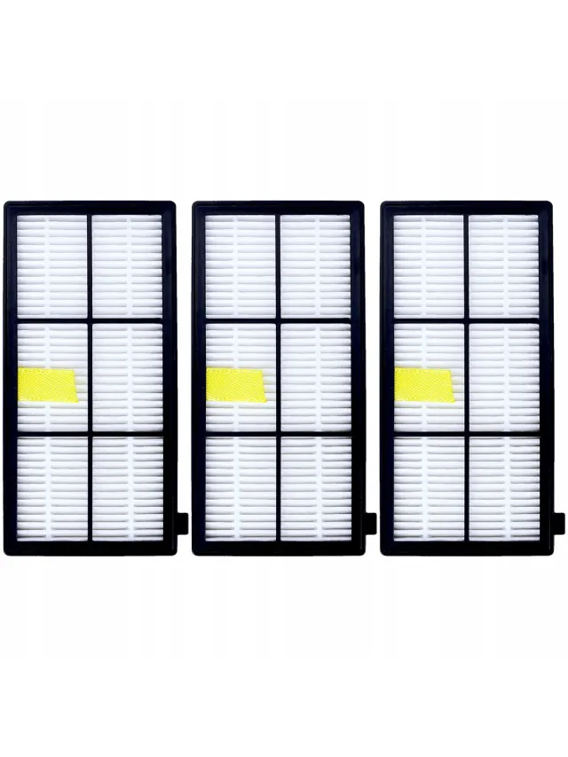Sillar 3x Stofzuigerfilter - HEPA-filter voor Robotstofzuiger - geschikt voor iRobot Roomba Serie 800 900 – vervangingsfilter voor modellen 966, 971, 975, 980, 981 wit, zwart