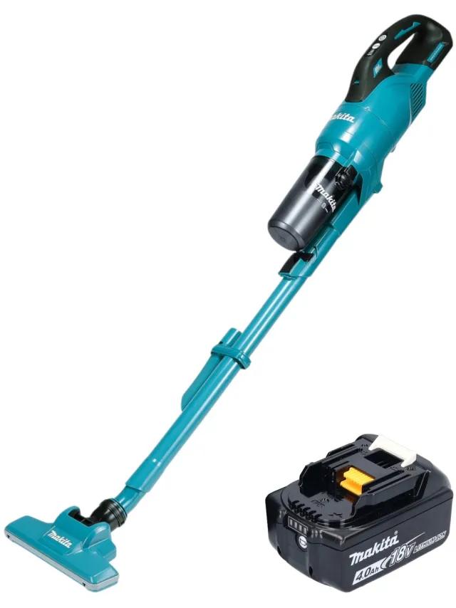 Makita DCL 286 FM accustofzuiger 18 V 0,25 l borstelloos + 1x accu 4,0 Ah - zonder oplader Turquoise