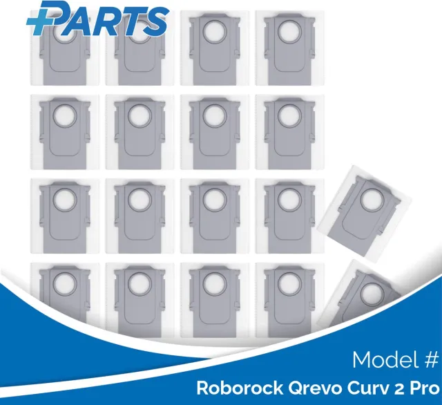 Plus.Parts Roborock Qrevo Curv 2 Pro Stofzakken (18 Stuks, Plus.Parts® alternatief voor 8.02.0239) Overig
