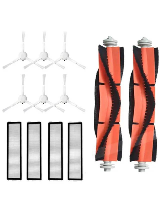 FIT Geschikt voor Fit Dreame D9 Robotstofzuiger Zijborstelrol HEPA-filter Dweildoeken 2*Main Brush+4*HEPA Filter+6*Side Brush