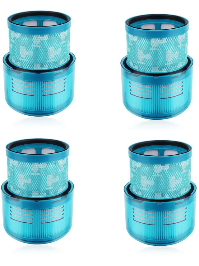 Thredo HEPA Filter geschikt voor Dyson Gen5detect / Gen5 Detect Absolute / Gen5outsize Stofzuigers - Set van 4 Stuks - Wasbaar Uitblaasfilter (SV23) - Vervangt 972352-01