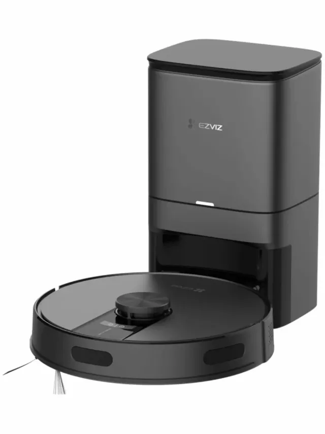 Ezviz RE4 Plus - Robotstofzuiger met Dweilfunctie, 4000Pa Zuigkracht, Automatisch Leegstation, Navigatie & Obstakelvermijding - Compatibel met Google Assistant & Alexa - Zwart