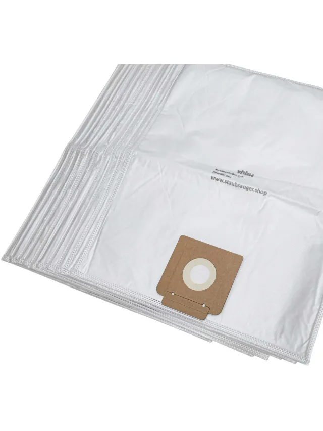 VHBW 50 stuks stofzakken, vervanging voor Kärcher 6.904-312.0, 6.904-315.0, 6.907-017.0 voor stofzuigers – 40 cm x 24 cm, wit