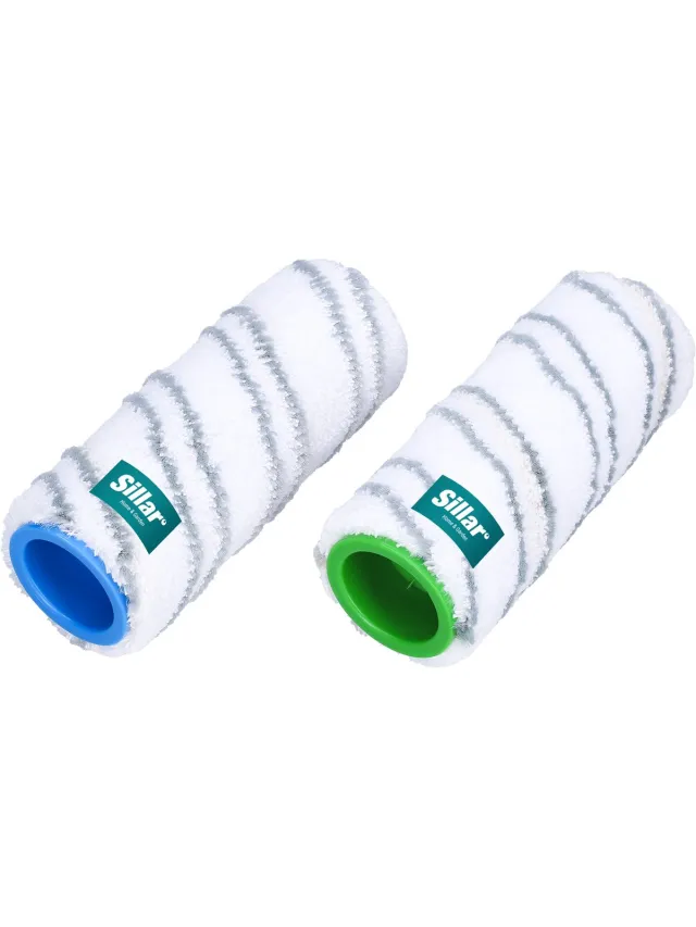 Sillar , 2 x rollers, geschikt voor elektrische mop Karcher FC7, FC3, FC5, van microvezel, vervangende rollen voor Karcher 2.055-007.0, 2.055-006.0, herbruikbaar grijs, wit