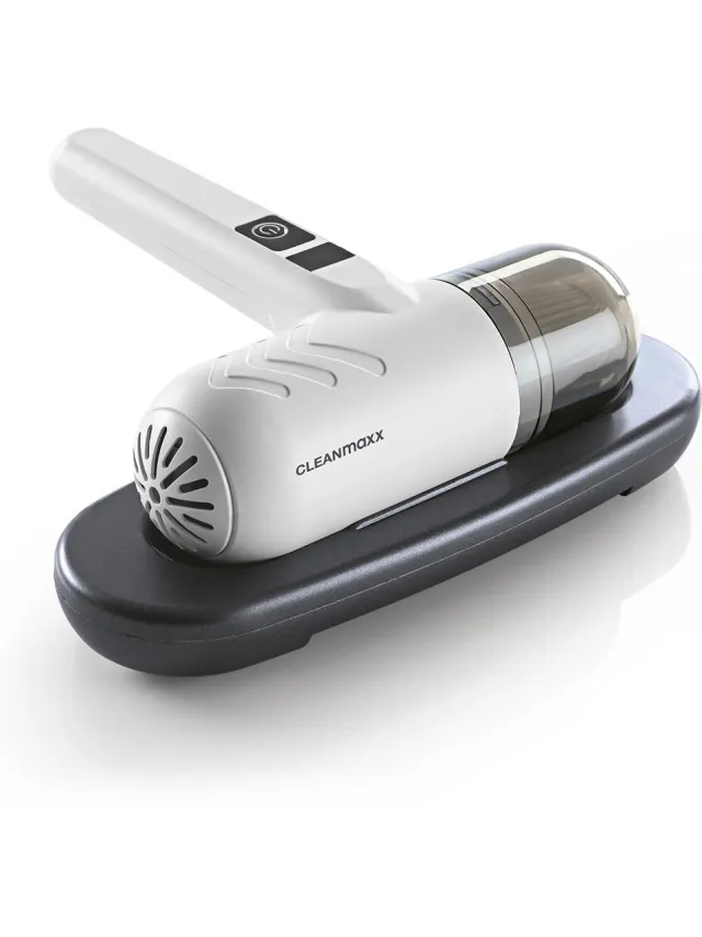 Cleanmaxx accu-handstofzuiger tegen huisstofmijt | Matrasreiniger met UV-C-licht | Vernietigt 99,9% van alle huisstofmijt | Inclusief EPA-filter en stofreservoir van 120 ml | Ideaal voor mensen met allergieën, op reis en op de camping Wit