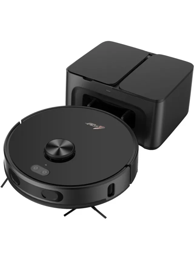 Zoef Robot robotstofzuiger met dweilfunctie Willem 2.0 - met leegstation - robot vacuum - robot stofzuiger - 6000Pa - automatisch legen - roterende mops Zwart