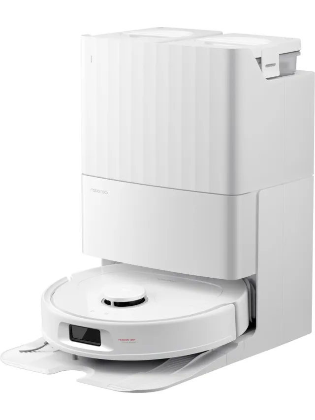 Roborock QV 35A robotstofzuiger - 8000Pa - met dweilfunctie - anti-verstrengeling - Dual Liftable Spinning Mops - Reactive Tech Obstacle Avoidance - Zelfreinigend - 2,7 L stofzak - 4 L watertank - Qrevo Plus/Qrevo upgrade Wit