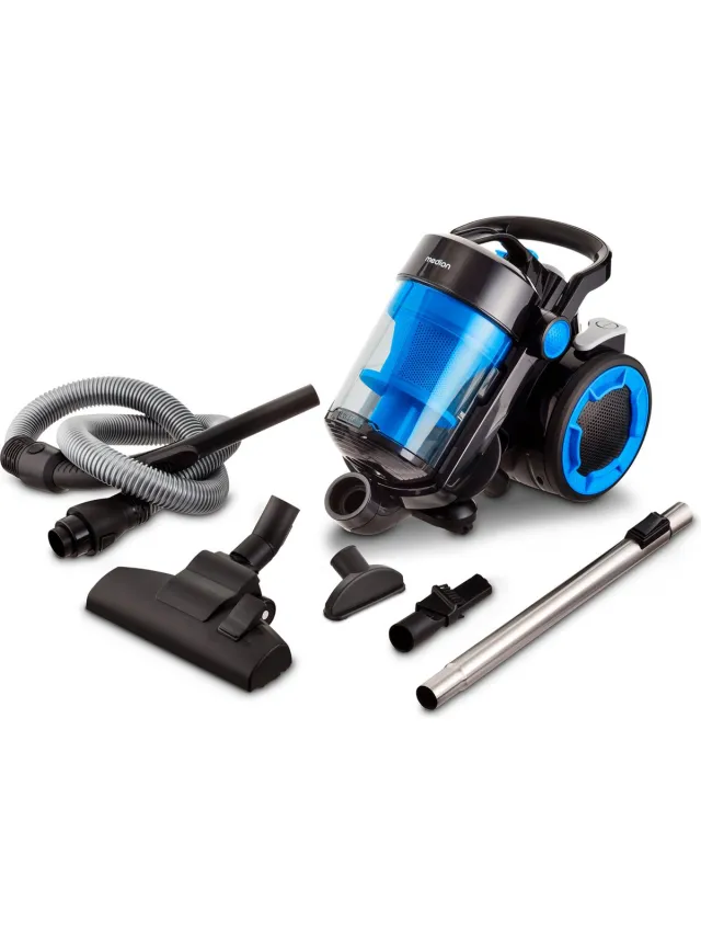 Medion stofzuiger zonder stofzak P4000 (900 watt vermogen, 4,3 liter stofreservoir, wasbaar HEPA 13 filter, 11 m werkbereik, MD 11906) blauw turkoois