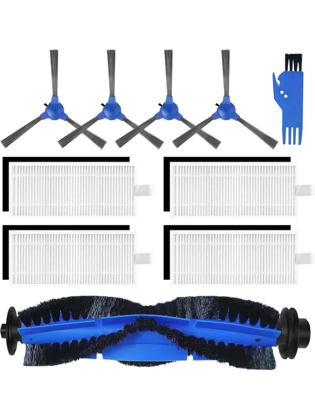 Geschikt voor Eufy (Merkloos) Vervangende Onderdelen voor Eufy RoboVac 11S, 12, RoboVac 15C, 30, 30C, 35C Vacuüm Stofzuiger Filters 4 Zijborstels 1 Rolborstel en Schone Accessoire Set Blauw