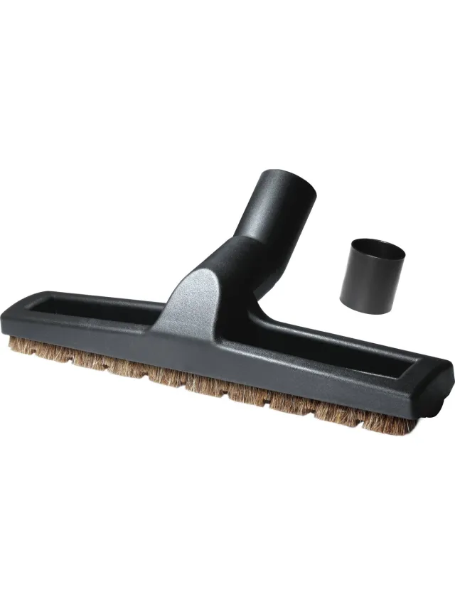 Dparts universeel parketborstel met zachte haren - 35mm + 32mm - Geschikt voor Miele Bosch Siemens Inventum Philips - Stofzuigervoet - Stofzuigermondstuk met paardenhaar Zwart