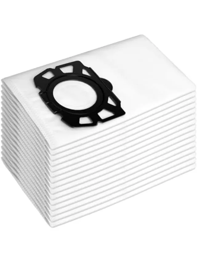 PromoHome 15 stuks vliesfilterzak vervanging geschikt voor Karcher WD4, WD5, WD5 P, stoffilterzak voor de Kärcher stofzuiger MV4,MK5,MV6 voor de stofzuiger en de nat-droogzuiger, vervanging 2.863-006.0