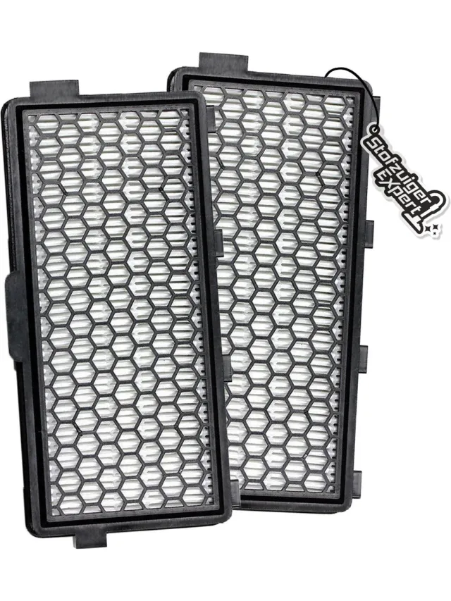 Stofzuiger Expert 2x HEPA H12 Filter Geschikt voor Miele - Uitblaasfilter geschikt voor Miele Classic Compact C1, Complete C2 & C3 - Koolstof Filter - Vervanger voor SF-HA 50 & HEPA Airclean 50 Filter zwart