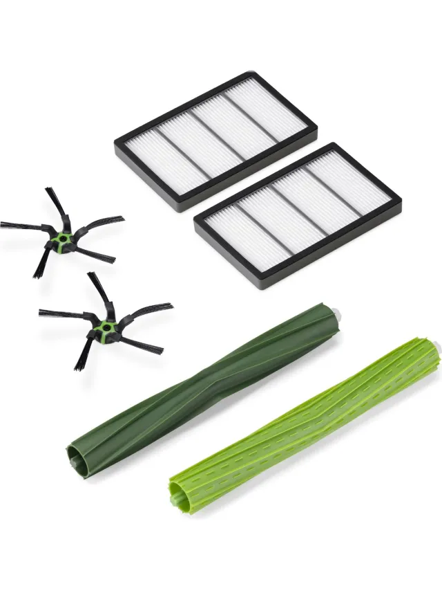 kwmobile set vervangende delen robotstofzuiger - Compatibel met iRobot Roomba s9/s9+ - 2x filter, 2x hoofdborstel, 2x zijborstel meerkleurig