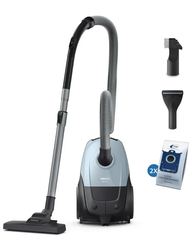 Philips XD1142/10 – Stofzuiger met zak – 750 W – HEPA-filter blauw grijs